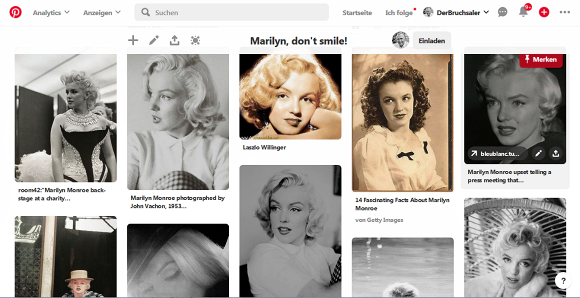 Pinterest Marilyn don't smile! Pinnwand
